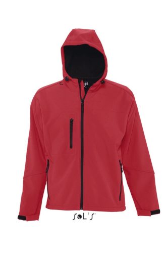 Férfi REPLAY kapucnis cipzáras softshell dzseki, SOL'S SO46602, Pepper Red-2XL