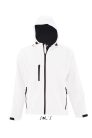 Férfi REPLAY kapucnis cipzáras softshell dzseki, SOL'S SO46602, White-L