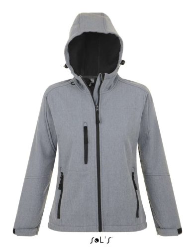 Női REPLAY kapucnis cipzáras softshell dzseki, SOL'S SO46802, Grey Melange-2XL