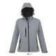 Női REPLAY kapucnis cipzáras softshell dzseki, SOL'S SO46802, Grey Melange-2XL