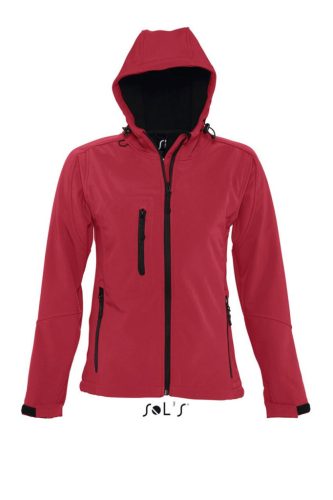 Női REPLAY kapucnis cipzáras softshell dzseki, SOL'S SO46802, Pepper Red-2XL