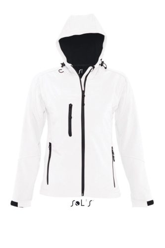 Női REPLAY kapucnis cipzáras softshell dzseki, SOL'S SO46802, White-2XL