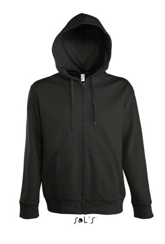 Férfi cipzáras kapucnis pulóver, SOL'S SO47800, Black-2XL