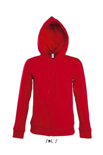 Női cipzáras kapucnis pulóver, SOL'S SO47900, Red-L