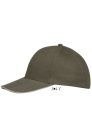 Uniszex vastag 6 paneles pamut baseball sapka, SOL'S SO88100, Army/Beige-U