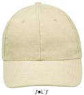 Uniszex vastag 6 paneles pamut baseball sapka, SOL'S SO88100, Beige-U