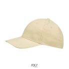 Uniszex vastag 6 paneles pamut baseball sapka, SOL'S SO88100, Beige-U