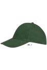 Uniszex vastag 6 paneles pamut baseball sapka, SOL'S SO88100, Bottle Green-U