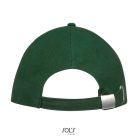 Uniszex vastag 6 paneles pamut baseball sapka, SOL'S SO88100, Bottle Green-U