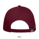 Uniszex vastag 6 paneles pamut baseball sapka, SOL'S SO88100, Burgundy-U