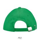 Uniszex vastag 6 paneles pamut baseball sapka, SOL'S SO88100, Kelly Green/White-U