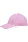 Uniszex vastag 6 paneles pamut baseball sapka, SOL'S SO88100, Pink/White-U