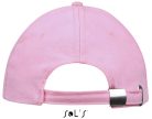 Uniszex vastag 6 paneles pamut baseball sapka, SOL'S SO88100, Pink/White-U