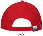 Uniszex vastag 6 paneles pamut baseball sapka, SOL'S SO88100, Red/White-U