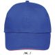 Uniszex vastag 6 paneles pamut baseball sapka, SOL'S SO88100, Royal Blue/Neon Coral-U