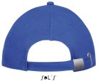 Uniszex vastag 6 paneles pamut baseball sapka, SOL'S SO88100, Royal Blue/Neon Coral-U