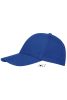 Uniszex vastag 6 paneles pamut baseball sapka, SOL'S SO88100, Royal Blue-U