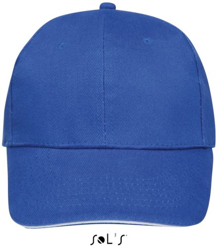 Uniszex vastag 6 paneles pamut baseball sapka, SOL'S SO88100, Royal Blue/White-U