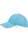 Uniszex vastag 6 paneles pamut baseball sapka, SOL'S SO88100, Turquoise/White-U