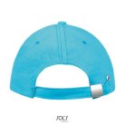 Uniszex vastag 6 paneles pamut baseball sapka, SOL'S SO88100, Turquoise/White-U