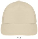 Uniszex tépőzáras 5 paneles pamut baseball sapka, SOL'S SO88110, Beige/White-U