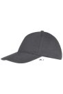 Uniszex tépőzáras 5 paneles pamut baseball sapka, SOL'S SO88110, Dark Grey-U