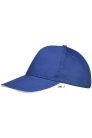 Uniszex tépőzáras 5 paneles pamut baseball sapka, SOL'S SO88110, Royal Blue/White-U