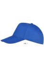 Uniszex 5 paneles tépőzáras pamut baseball sapka, SOL'S SO88119, Royal Blue-U