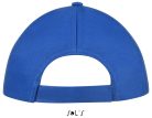 Uniszex 5 paneles tépőzáras pamut baseball sapka, SOL'S SO88119, Royal Blue-U