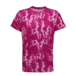 TriDri TR015 kereknyakú férfi sportpóló, Camo Hot Pink R