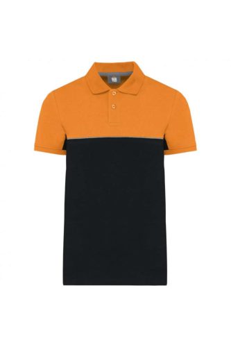 WK210 kétszinű, környezetbarát rövid ujjú galléros póló Designed To Work, Black/Orange-3XL