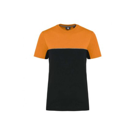 WK304 kétszinű strapabíró unisex kereknyakú rövid ujjú póló Designed To Work, Black/Orange-3XL