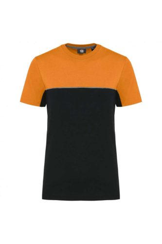 WK304 kétszinű strapabíró unisex kereknyakú rövid ujjú póló Designed To Work, Black/Orange-3XL