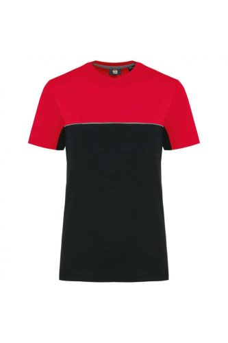 WK304 kétszinű strapabíró unisex kereknyakú rövid ujjú póló Designed To Work, Black/Red-3XL