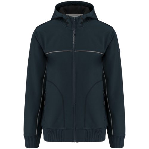 WK450 kétszínű három rétegű, kapucnis softshell dzseki Designed To Work, Navy-L