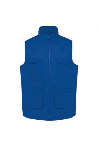 WK607 bélelt unisex mellény sok zsebbel Designed To Work, Royal Blue-XL