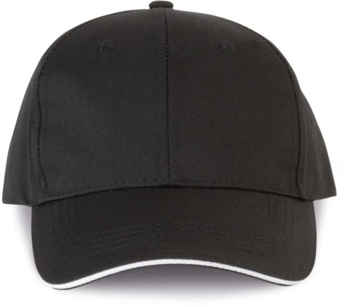 WKP145 hat paneles tépőzáras baseballsapka Designed To Work, Black/White-U